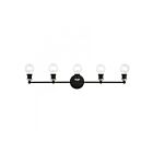 Livex Lighting 14425-04 Lansdale 5-Lights 300W Black with Brushed Nickel Accents Bath Vanity Light