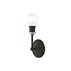 Livex Lighting Lansdale 14429-04 1-Light 60W Black with Brushed Nickel Accents Vanity Light