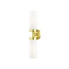Livex Lighting 15072-12 Aero 2-Lights 120W Satin Brass Bath Vanity Light
