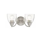 Livex Lighting 15132-91 Montgomery 2-Lights 200W Brushed Nickel Bath Vanity Light