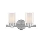 Livex Lighting 1542-91 Manhattan 2-Lights 120W Brushed Nickel Bath Vanity Light