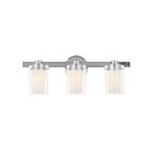 Livex Lighting 1543-91 Manhattan 3-Lights 180W Brushed Nickel Bath Vanity Light