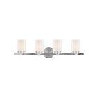 Livex Lighting 1544-91 Manhattan 4-Lights 240W Brushed Nickel Bath Vanity Light