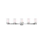 Livex Lighting 15455-91 Manhattan 5-Lights 300W Brushed Nickel Bath Vanity Light