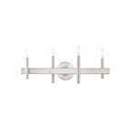 Livex Lighting 15584-91 Denmark 4-Lights 240W Brushed Nickel with Bronze Accents Bath Vanity Light