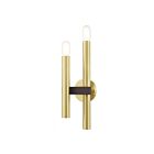Livex Lighting Helsinki 15832-12 120W 2-Lights Satin Brass with Bronze Accents Wall Sconce