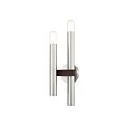 Livex Lighting Helsinki 15832-91 120W 2-Lights Brushed Nickel with Bronze Accents Wall Sconce