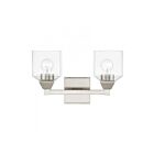 Livex Lighting 16772-91 Aragon 2-Lights 200W Brushed Nickel Bath Vanity Light