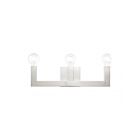 Livex Lighting 16813-91 Solna 3-Lights 180W Brushed Nickel Bath Vanity Light