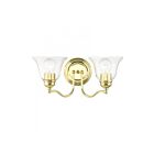 Livex Lighting 16932-02 Moreland 2-Lights 120W Polished Brass Bath Vanity Light