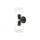Livex Lighting 16972-04 Downtown 2-Lights 120W Black with Brushed Nickel Accents Bath Vanity Light