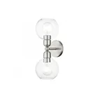 Livex Lighting 16972-91 Downtown 2-Lights 120W Brushed Nickel Bath Vanity Light