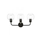 Livex Lighting 16973-04 Downtown 3-Lights 180W Black with Brushed Nickel Accents Bath Vanity Light