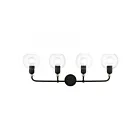 Livex Lighting 16975-04 Downtown 4-Lights 240W Black with Brushed Nickel Accents Bath Vanity Light