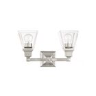 Livex Lighting 17172-91 Mission 2-Lights 200W Brushed Nickel Bath Vanity Light