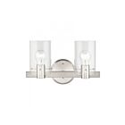 Livex Lighting 17232-91 Munich 2-Lights 120W Brushed Nickel Bath Vanity Light