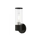 Livex Lighting Banca 17281-04 60W 1-Light Black with Brushed Nickel Accent Wall Sconce