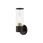 Livex Lighting Banca 17281-07 60W 1-Light Bronze with Antique Brass Accent Wall Sconce