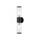 Livex Lighting 17282-04 Banca 2-Lights 120W Black with Brushed Nickel Accent Bath Vanity Light