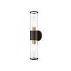 Livex Lighting 17282-07 Banca 2-Lights 120W Bronze with Antique Brass Accent Bath Vanity Light
