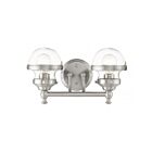 Livex Lighting 17412-91 Oldwick 2-Lights 150W Brushed Nickel Bath Vanity Light