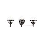 Livex Lighting 17413-46 Oldwick 3-Lights 225W Polished Black Chrome Bath Vanity Light