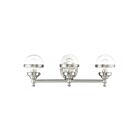 Livex Lighting 17413-91 Oldwick 3-Lights 225W Brushed Nickel Bath Vanity Light