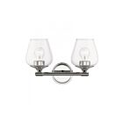 Livex Lighting 17472-05 Willow 2-Lights 120W Polished Chrome Bath Vanity Light