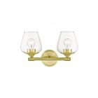 Livex Lighting 17472-12 Willow 2-Lights 120W Satin Brass Bath Vanity Light