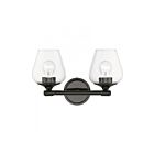 Livex Lighting 17472-46 Willow 2-Lights 120W Black Chrome Bath Vanity Light