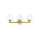 Livex Lighting 17473-12 Willow 3-Lights 180W Satin Brass Bath Vanity Light