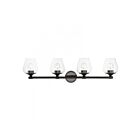Livex Lighting 17474-46 Willow 4-Lights 240W Black Chrome Bath Vanity Light