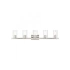 Livex Lighting 18035-91 Clarion 5-Lights 300W Brushed Nickel Bath Vanity Light