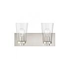 Livex Lighting 18182-91 Cityview 2-Lights 120W Brushed Nickel Bath Vanity Light