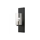 Livex Lighting Zurich 18471-04 100W 1-Light Black with Brushed Nickel Accents Wall Sconce