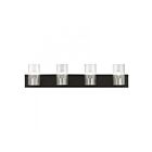 Livex Lighting 18474-04 Zurich 4-Lights 400W Black with Brushed Nickel Accents Bath Vanity Light