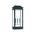 Livex Lighting 20208-04 Princeton 3-lights 180W Black Outdoor Wall Lantern