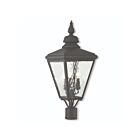 Livex Lighting Cambridge 20433-04 3-Lights 180W Black Outdoor Post Top Lantern