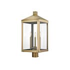 Livex Lighting Nyack 20586-01 3-Lights 180W Antique Brass Outdoor Post Top Lantern