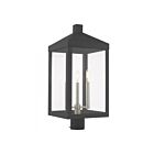 Livex Lighting Nyack 20586-76 3-Lights 180W Scandinavian Gray Outdoor Post Top Lantern