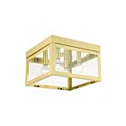 Livex Lighting Nyack 20589-12 4-Lights 240W Satin Brass Flush Mount