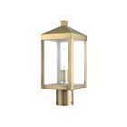 Livex Lighting Nyack 20590-01 1-Light 100W Antique Brass Outdoor Post Top Lantern