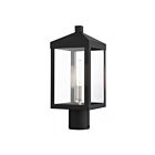 Livex Lighting Nyack 20590-04 1-Light 100W Black with Brushed Nickel Cluster Outdoor Post Top Lantern