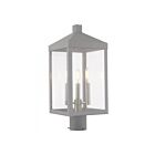 Livex Lighting Nyack 20592-80 3-Lights 180W Nordic Gray Outdoor Post Top Lantern