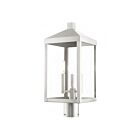 Livex Lighting Nyack 20592-91 3-Lights 180W Brushed Nickel Outdoor Post Top Lantern