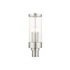 Livex Lighting Hillcrest 20728-91 3-Lights 120W Brushed Nickel Outdoor Post Top Lantern