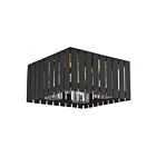 Livex Lighting Greenwich 20754-04 4-Lights 160W Black with Satin Brass Accents Flush Mount