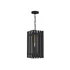 Livex Lighting 20757-04 Greenwich 1-Light 100W Black with Satin Brass Accents Outdoor Pendant Light