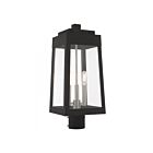 Livex Lighting Oslo 20856-04 3-Lights 180W Black Outdoor Post Top Lantern