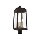 Livex Lighting Oslo 20856-07 3-Lights 180W Bronze Outdoor Post Top Lantern